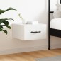 vidaXL Comodino a Muro Bianco Lucido 35x35x20 cm vidaXL Comodino a Muro Bianco Lucido 35x35x20 cm