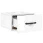 vidaXL Comodino a Muro Bianco Lucido 35x35x20 cm vidaXL Comodino a Muro Bianco Lucido 35x35x20 cm