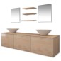 Mobili da Bagno con Lavabo Set 8 pz Beige