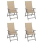 Sedie da Giardino Reclinabili 4 pz con Cuscini Massello Acacia Sedie da Giardino Reclinabili 4 pz con Cuscini Massello Acacia
