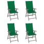 Sedie da Giardino Reclinabili 4pz Cuscini Acacia Massello Sedie da Giardino Reclinabili 4pz Cuscini Acacia Massello