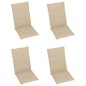 Sedie da Giardino 4 pz con Cuscini Beige Massello di Teak Sedie da Giardino 4 pz con Cuscini Beige Massello di Teak