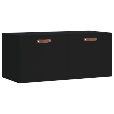 vidaXL Mobile a Parete Nero 80x36,5x35 cm in Legno Multistrato