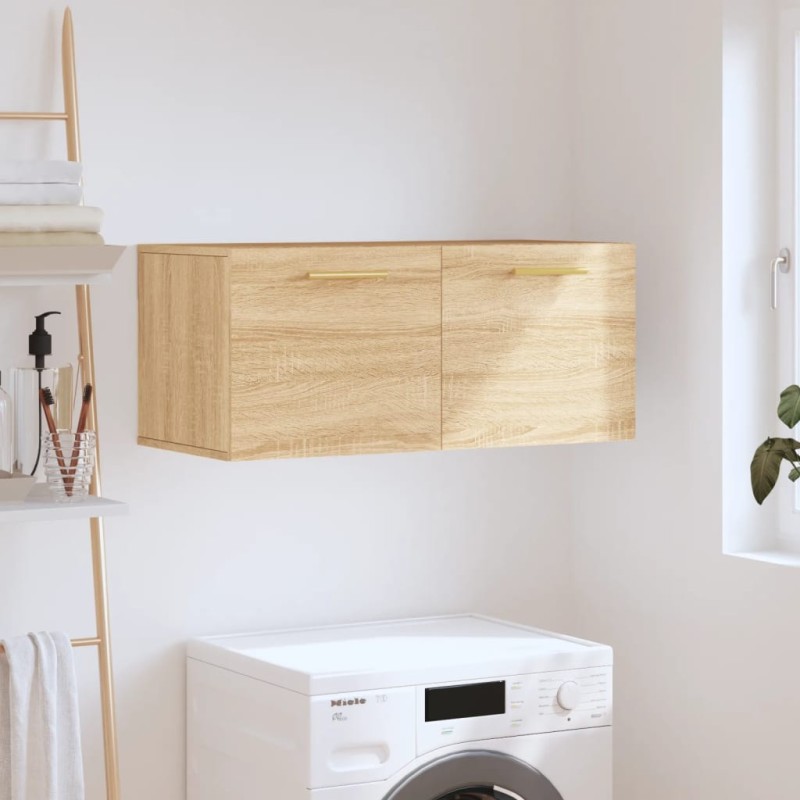 vidaXL Mobile a Parete Rovere Sonoma 80x36,5x35 cm Legno Multistrato vidaXL Mobile a Parete Rovere Sonoma 80x36,5x35 cm Legno Multistrato