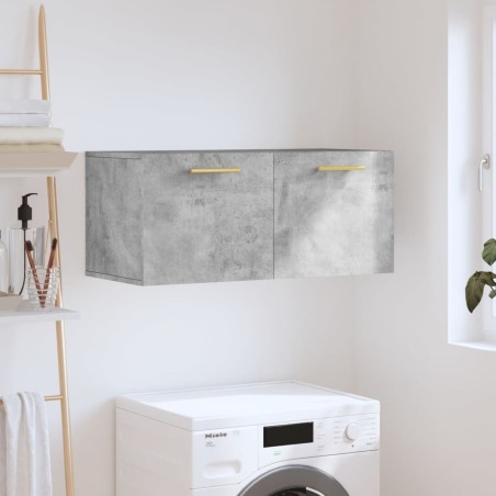 vidaXL Mobile a Parete Grigio Cemento 80x36,5x35 cm Legno Multistrato