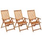 Sedie da Giardino Pieghevoli 3 pz con Cuscini Acacia Massello Sedie da Giardino Pieghevoli 3 pz con Cuscini Acacia Massello
