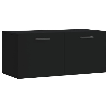 vidaXL Mobile a Parete Nero 80x36,5x35 cm in Legno Multistrato
