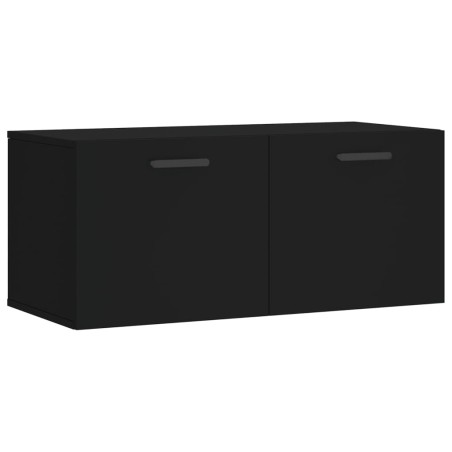 vidaXL Mobile a Parete Nero 80x36,5x35 cm in Legno Multistrato