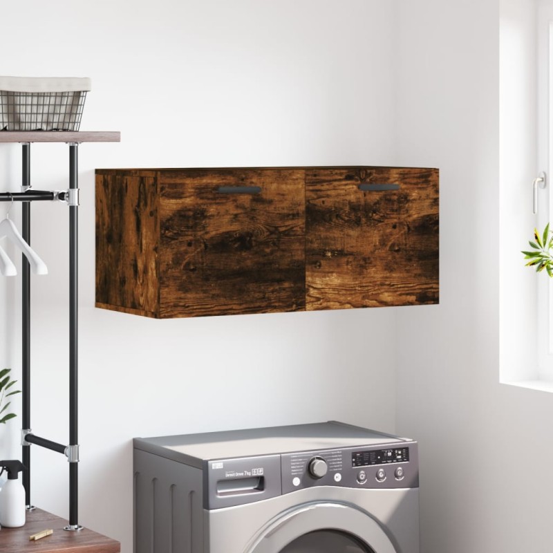 vidaXL Mobile a Parete Rovere Fumo 80x36,5x35 cm in Legno Multistrato vidaXL Mobile a Parete Rovere Fumo 80x36,5x35 cm in Legno Multistrato