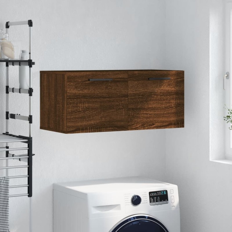 vidaXL Mobile a Parete Rovere Marrone 80x36,5x35 cm Legno Multistrato vidaXL Mobile a Parete Rovere Marrone 80x36,5x35 cm Legno Multistrato