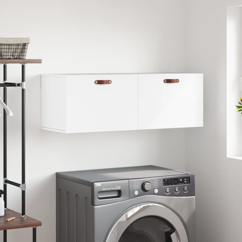 vidaXL Mobile a Parete Bianco 100x36,5x35 cm in Legno Multistrato vidaXL Mobile a Parete Bianco 100x36,5x35 cm in Legno Multistrato