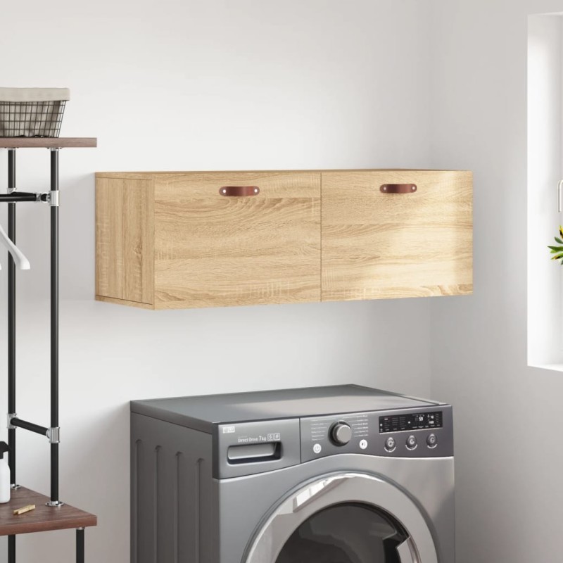 vidaXL Mobile a Parete Rovere Sonoma 100x36,5x35 cm Legno Multistrato vidaXL Mobile a Parete Rovere Sonoma 100x36,5x35 cm Legno Multistrato