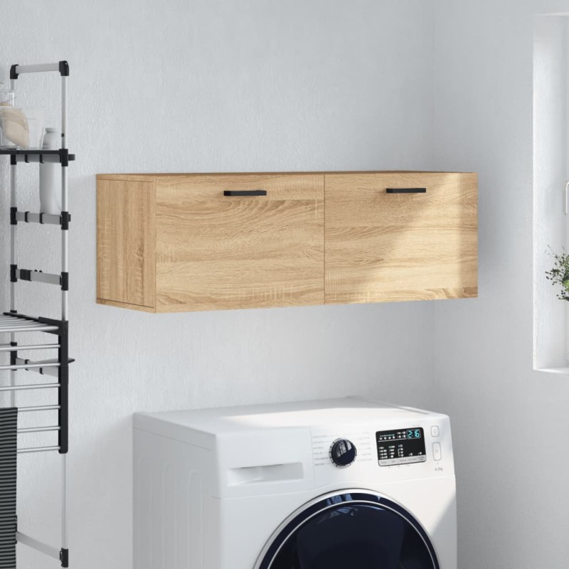 vidaXL Mobile a Parete Rovere Sonoma 100x36,5x35 cm Legno Multistrato vidaXL Mobile a Parete Rovere Sonoma 100x36,5x35 cm Legno Multistrato