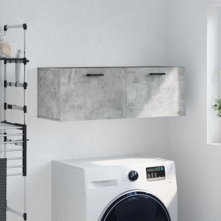 vidaXL Mobile a Parete Grigio Cemento 100x36,5x35 cm Legno Multistrato