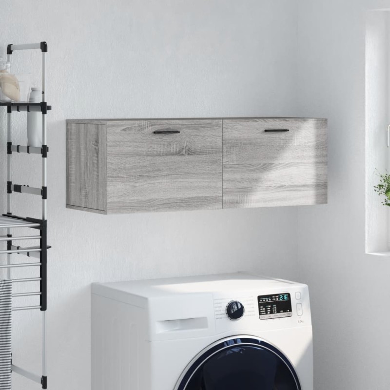 vidaXL Mobile a Parete Grigio Sonoma 100x36,5x35 cm Legno Multistrato vidaXL Mobile a Parete Grigio Sonoma 100x36,5x35 cm Legno Multistrato