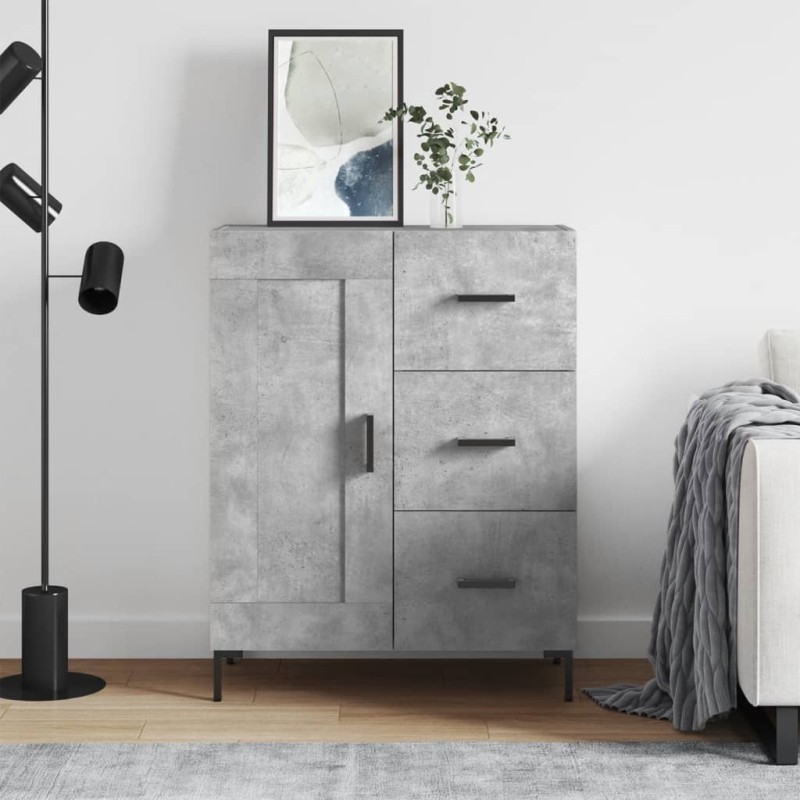 vidaXL Credenza Grigio Cemento 69,5x34x90 cm in Legno Multistrato vidaXL Credenza Grigio Cemento 69,5x34x90 cm in Legno Multistrato