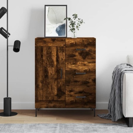 vidaXL Credenza Rovere Fumo 69,5x34x90 cm in Legno Multistrato