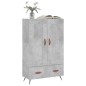 vidaXL Credenza Grigio Cemento 69,5x31x115 cm in Legno Multistrato vidaXL Credenza Grigio Cemento 69,5x31x115 cm in Legno Multistrato