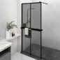 Parete Doccia Walk in Mensola Nera 90x195cm Vetro ESG Alluminio Parete Doccia Walk in Mensola Nera 90x195cm Vetro ESG Alluminio