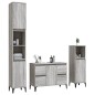 Set Mobili da Bagno 3 pz Grigio Sonoma in Legno Multistrato Set Mobili da Bagno 3 pz Grigio Sonoma in Legno Multistrato