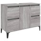 Set Mobili da Bagno 3 pz Grigio Sonoma in Legno Multistrato Set Mobili da Bagno 3 pz Grigio Sonoma in Legno Multistrato