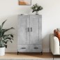 vidaXL Credenza Grigio Cemento 69,5x31x115 cm in Legno Multistrato vidaXL Credenza Grigio Cemento 69,5x31x115 cm in Legno Multistrato