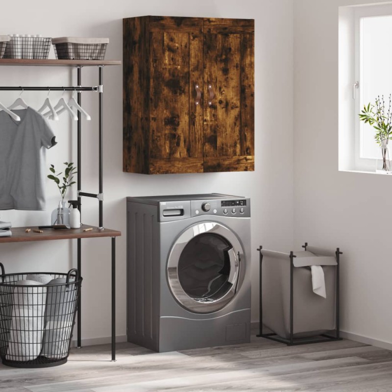 vidaXL Mobile a Parete Rovere Fumo 69,5x34x90 cm in Legno Multistrato vidaXL Mobile a Parete Rovere Fumo 69,5x34x90 cm in Legno Multistrato