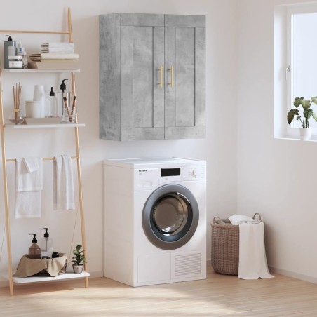 vidaXL Mobile a Parete Grigio Cemento 69,5x34x90 cm Legno Multistrato