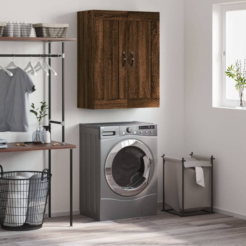 vidaXL Mobile a Parete Rovere Marrone 69,5x34x90 cm Legno Multistrato vidaXL Mobile a Parete Rovere Marrone 69,5x34x90 cm Legno Multistrato