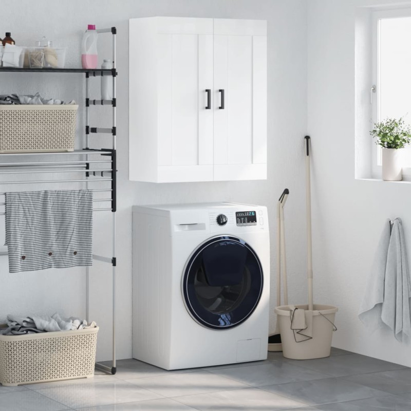 vidaXL Mobile a Parete Bianco Lucido 69,5x34x90 cm Legno Multistrato vidaXL Mobile a Parete Bianco Lucido 69,5x34x90 cm Legno Multistrato