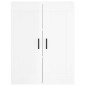 vidaXL Mobile a Parete Bianco Lucido 69,5x34x90 cm Legno Multistrato vidaXL Mobile a Parete Bianco Lucido 69,5x34x90 cm Legno Multistrato
