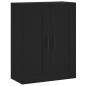 vidaXL Mobile a Parete Nero 69,5x34,90 cm in Legno Multistrato vidaXL Mobile a Parete Nero 69,5x34,90 cm in Legno Multistrato