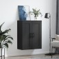vidaXL Mobile a Parete Nero 69,5x34,90 cm in Legno Multistrato vidaXL Mobile a Parete Nero 69,5x34,90 cm in Legno Multistrato