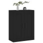 vidaXL Mobile a Parete Nero 69,5x34,90 cm in Legno Multistrato vidaXL Mobile a Parete Nero 69,5x34,90 cm in Legno Multistrato