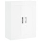vidaXL Mobile a Parete Bianco Lucido 69,5x34x90 cm Legno Multistrato vidaXL Mobile a Parete Bianco Lucido 69,5x34x90 cm Legno Multistrato