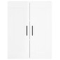 vidaXL Mobile a Parete Bianco Lucido 69,5x34x90 cm Legno Multistrato vidaXL Mobile a Parete Bianco Lucido 69,5x34x90 cm Legno Multistrato
