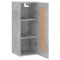 vidaXL Mobile a Parete Grigio Cemento 34,5x34x90 cm Legno Multistrato vidaXL Mobile a Parete Grigio Cemento 34,5x34x90 cm Legno Multistrato