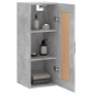 vidaXL Mobile a Parete Grigio Cemento 34,5x34x90 cm Legno Multistrato vidaXL Mobile a Parete Grigio Cemento 34,5x34x90 cm Legno Multistrato