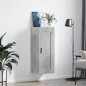 vidaXL Mobile a Parete Grigio Cemento 34,5x34x90 cm Legno Multistrato vidaXL Mobile a Parete Grigio Cemento 34,5x34x90 cm Legno Multistrato