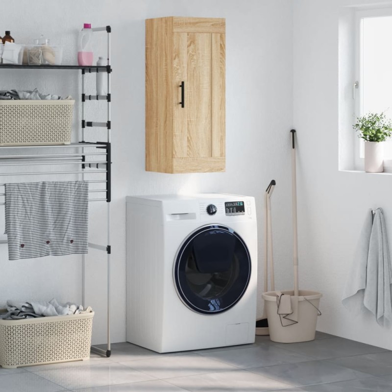 vidaXL Mobile a Parete Rovere Sonoma 34,5x34x90 cm Legno Multistrato vidaXL Mobile a Parete Rovere Sonoma 34,5x34x90 cm Legno Multistrato