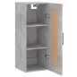 vidaXL Mobile a Parete Grigio Cemento 34,5x34x90 cm Legno Multistrato vidaXL Mobile a Parete Grigio Cemento 34,5x34x90 cm Legno Multistrato