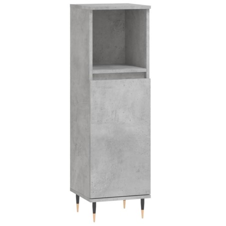 vidaXL Armadietto Bagno Grigio Cemento 30x30x100 cm Legno Multistrato