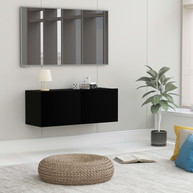 Mobile TV Nero 80x30x30 cm in Truciolato Mobile TV Nero 80x30x30 cm in Truciolato