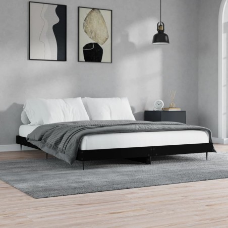 vidaXL Giroletto Nero 200x200 cm in Legno Multistrato