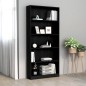 Libreria a 5 Ripiani Nera 80x24x175 cm in Truciolato Libreria a 5 Ripiani Nera 80x24x175 cm in Truciolato