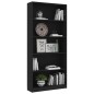 Libreria a 5 Ripiani Nera 80x24x175 cm in Truciolato Libreria a 5 Ripiani Nera 80x24x175 cm in Truciolato