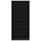 Libreria a 5 Ripiani Nera 80x24x175 cm in Truciolato Libreria a 5 Ripiani Nera 80x24x175 cm in Truciolato