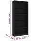 Libreria a 5 Ripiani Nera 80x24x175 cm in Truciolato Libreria a 5 Ripiani Nera 80x24x175 cm in Truciolato