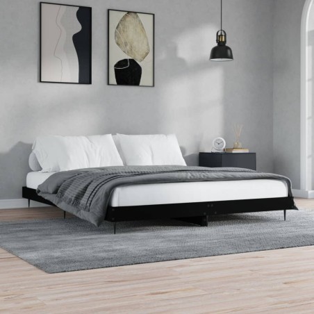 vidaXL Giroletto Nero 120x200 cm in Legno Multistrato