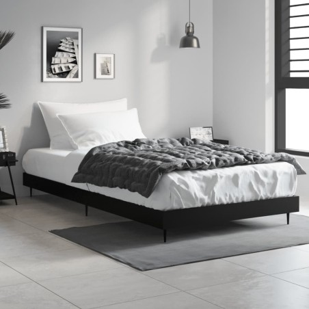 vidaXL Giroletto Nero 90x200 cm in Legno Multistrato